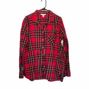 Old Navy Red and Black Classic Tall Flannel